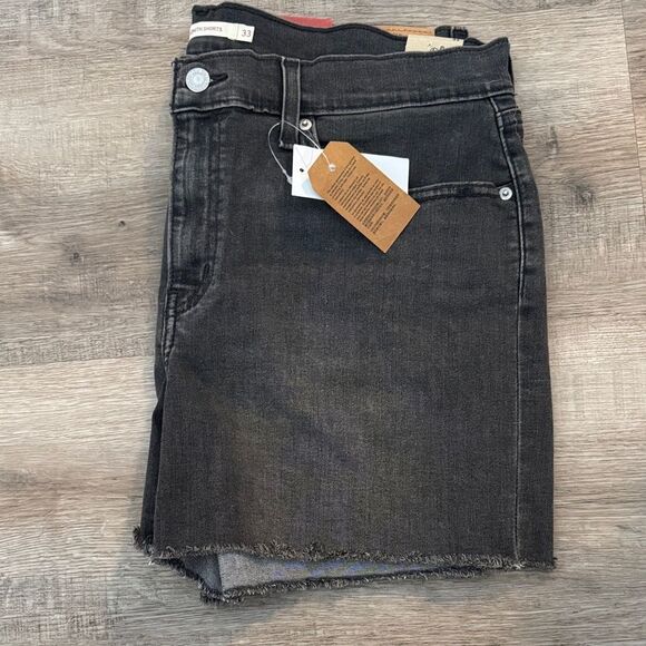 Levi's Charcoal Mid Length Denim Jean Shorts - Picture 6 of 6